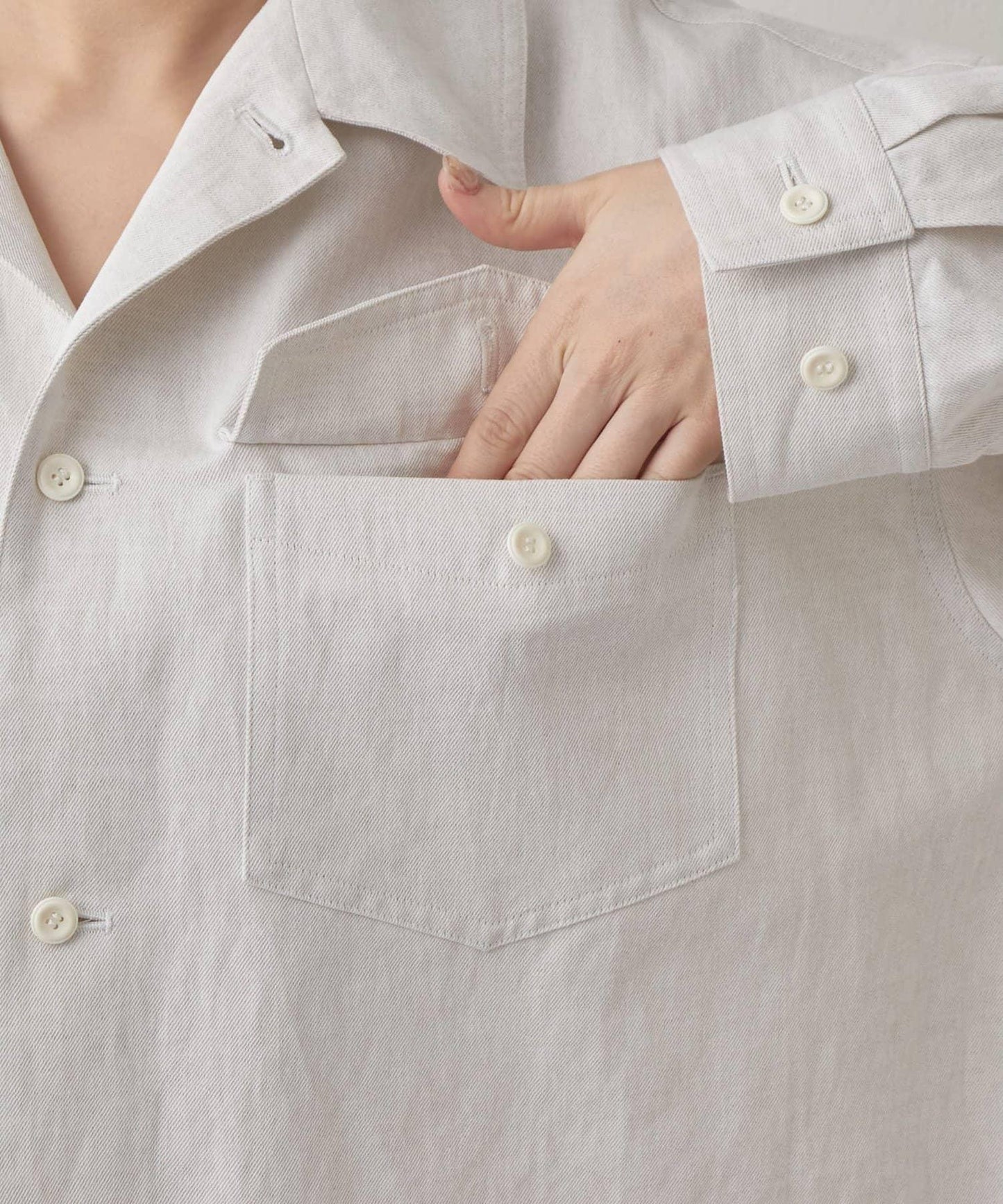 Drawing Numbers 棉麻牛仔面料襯衫