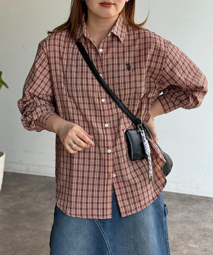 U.S. POLO ASSN. 泡泡紗長袖襯衫