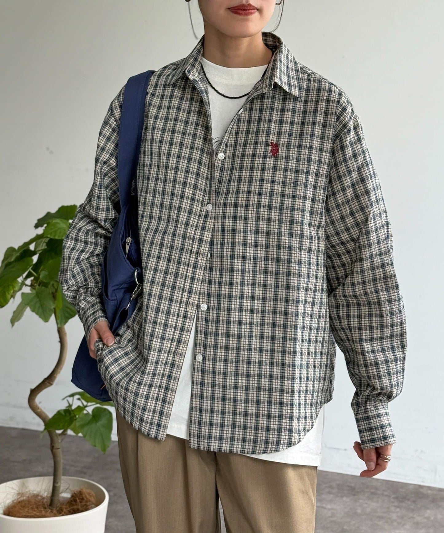 U.S. POLO ASSN. 泡泡紗長袖襯衫