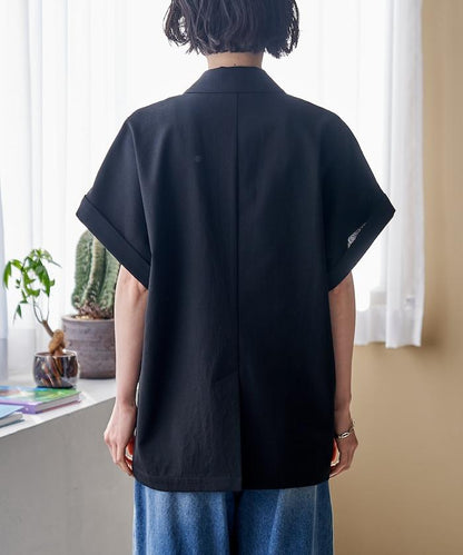 接觸冷感 UV防曬 LINEN TOUCH 雙排扣短袖夾克