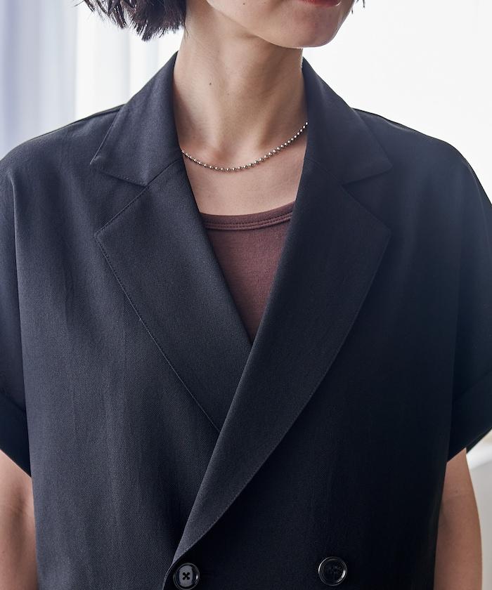 接觸冷感 UV防曬 LINEN TOUCH 雙排扣短袖夾克