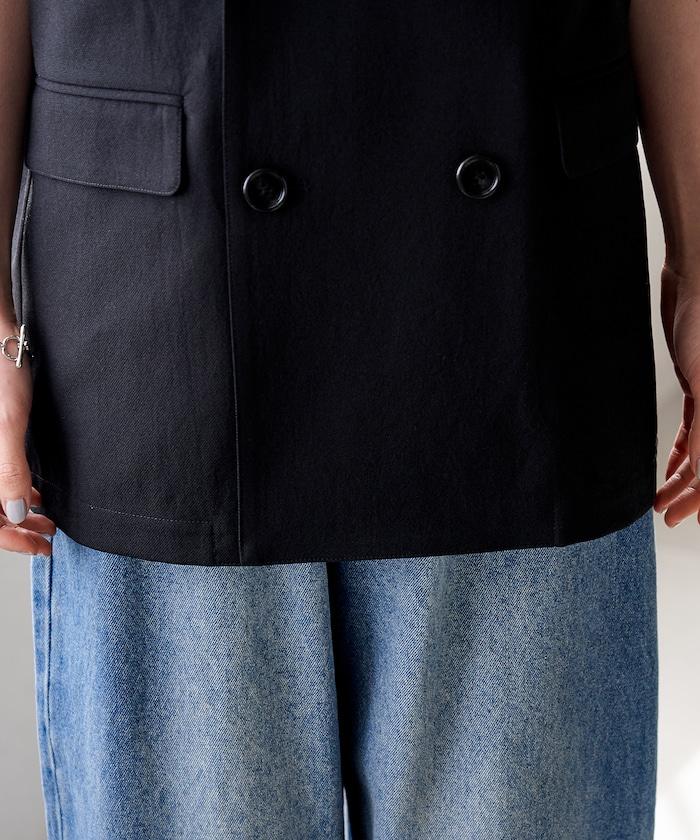 接觸冷感 UV防曬 LINEN TOUCH 雙排扣短袖夾克