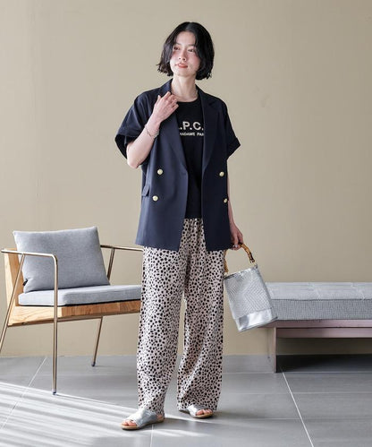 接觸冷感 UV防曬 LINEN TOUCH 雙排扣短袖夾克