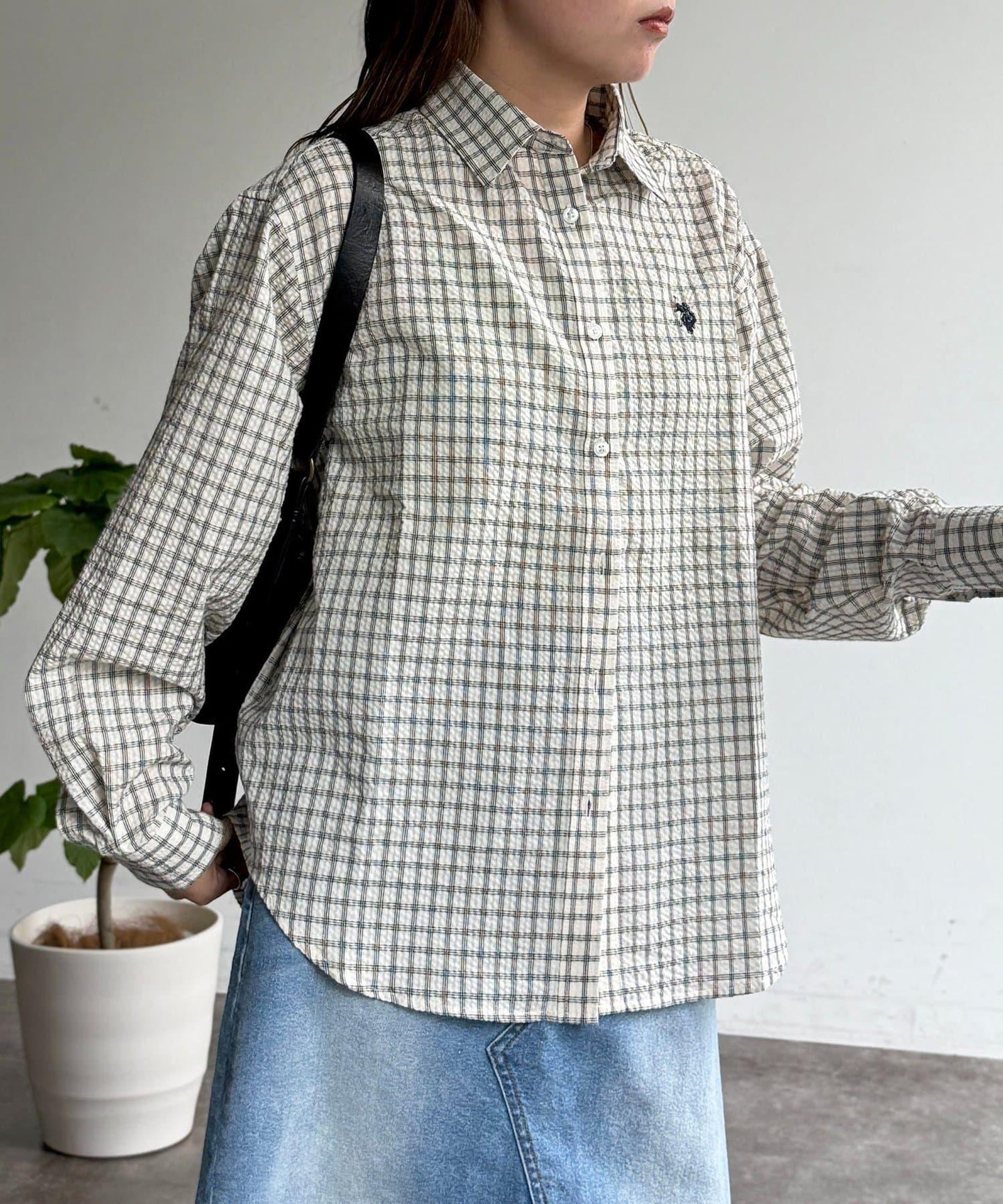 U.S. POLO ASSN. 泡泡紗長袖襯衫