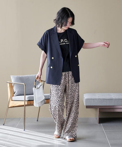 接觸冷感 UV防曬 LINEN TOUCH 雙排扣短袖夾克