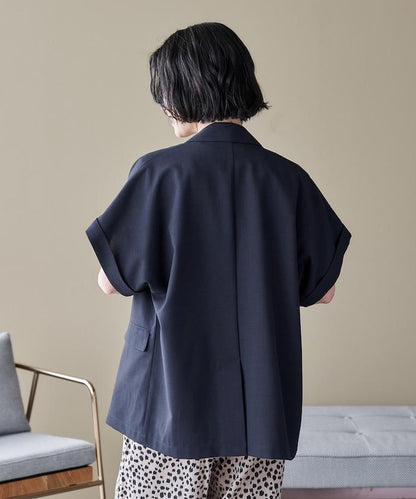 接觸冷感 UV防曬 LINEN TOUCH 雙排扣短袖夾克