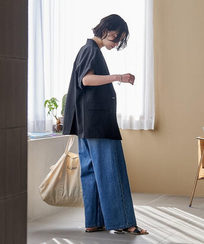 接觸冷感 UV防曬 LINEN TOUCH 雙排扣短袖夾克
