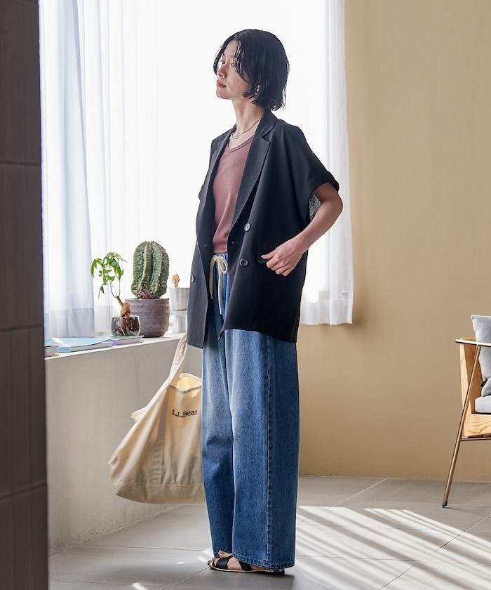 接觸冷感 UV防曬 LINEN TOUCH 雙排扣短袖夾克