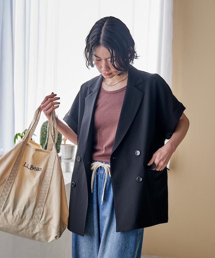 接觸冷感 UV防曬 LINEN TOUCH 雙排扣短袖夾克