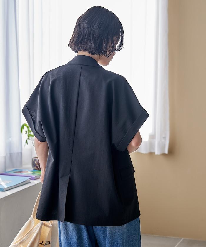 接觸冷感 UV防曬 LINEN TOUCH 雙排扣短袖夾克