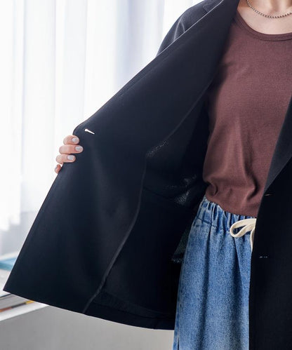 接觸冷感 UV防曬 LINEN TOUCH 雙排扣短袖夾克