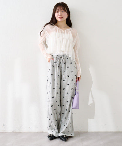 花朵刺繡 衛衣面料 衛褲