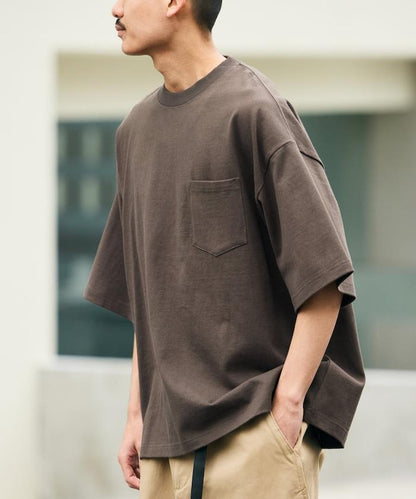 9盎司 Heavyweight 寬鬆版 圓領 胸袋 重磅T恤
