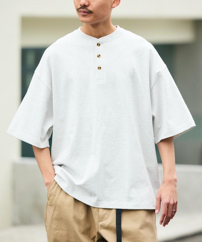 9盎司 Heavyweight 寬鬆廓形 亨利領 T恤