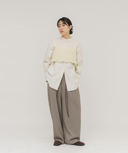 蓬鬆針織 立體廓形 束胸上衣
