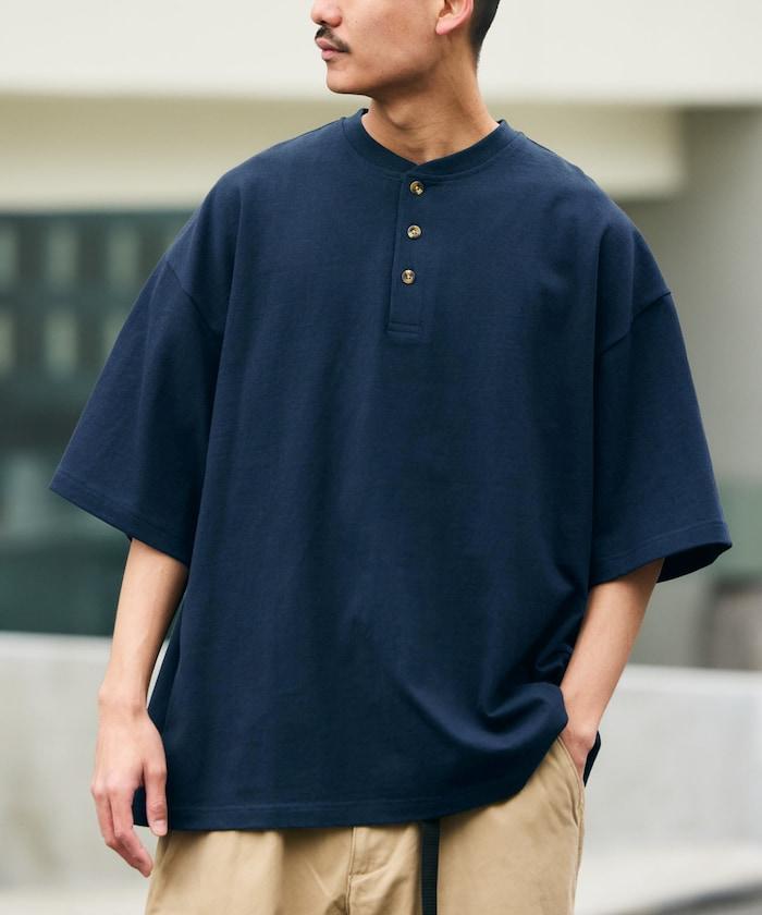 9盎司 Heavyweight 寬鬆廓形 亨利領 T恤
