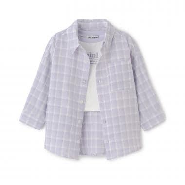 內搭套裝 長袖格紋襯衫