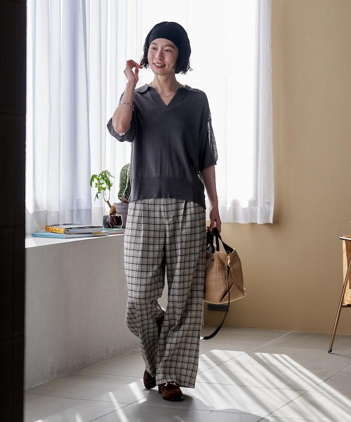 格紋設計 可成套 褲子