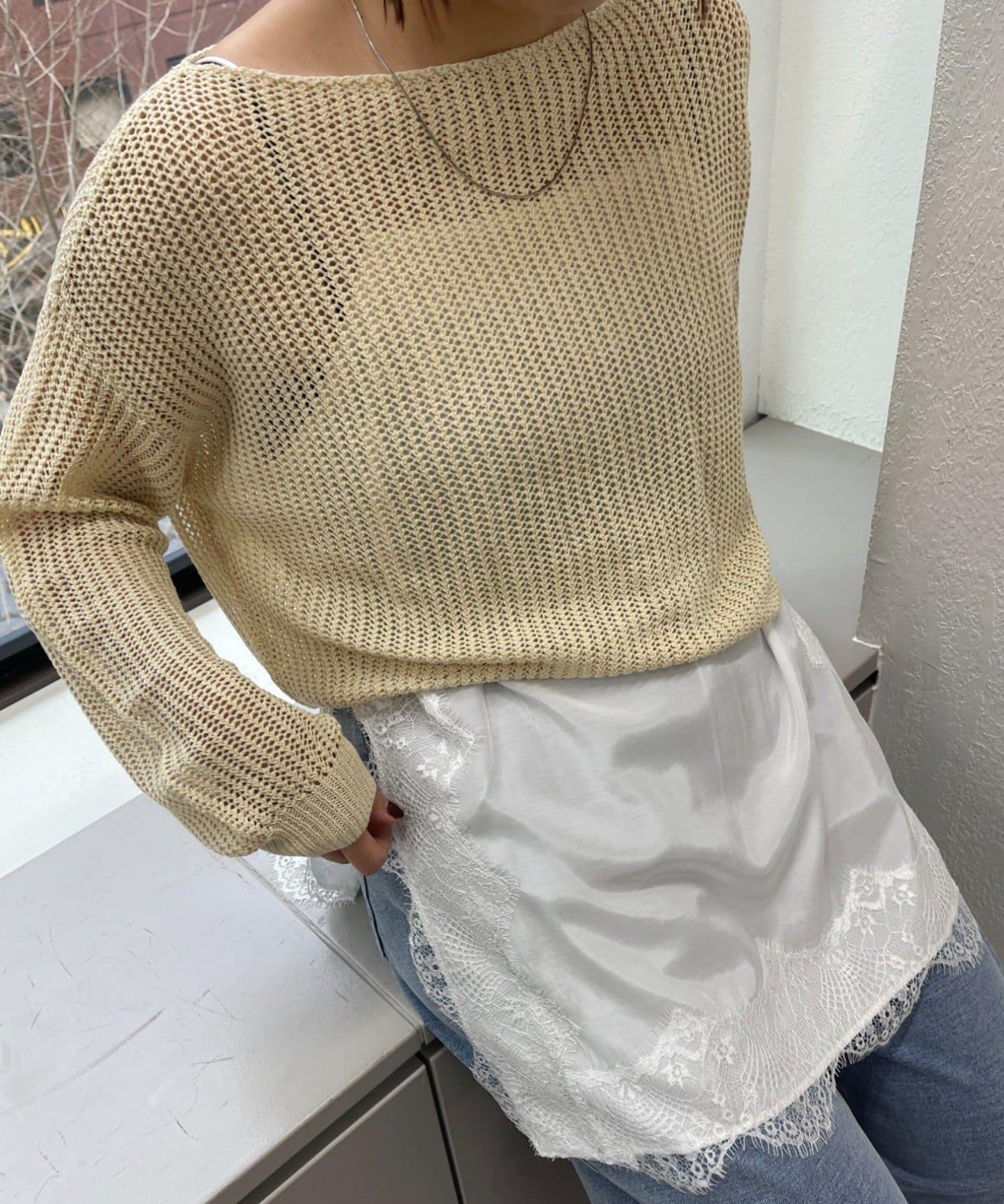 開叉蕾絲 吊帶背心