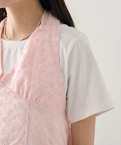 棉質刺繡露背上衣