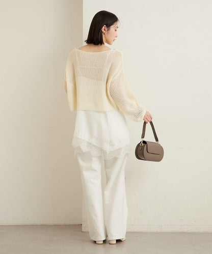 網眼寬鬆針織上衣