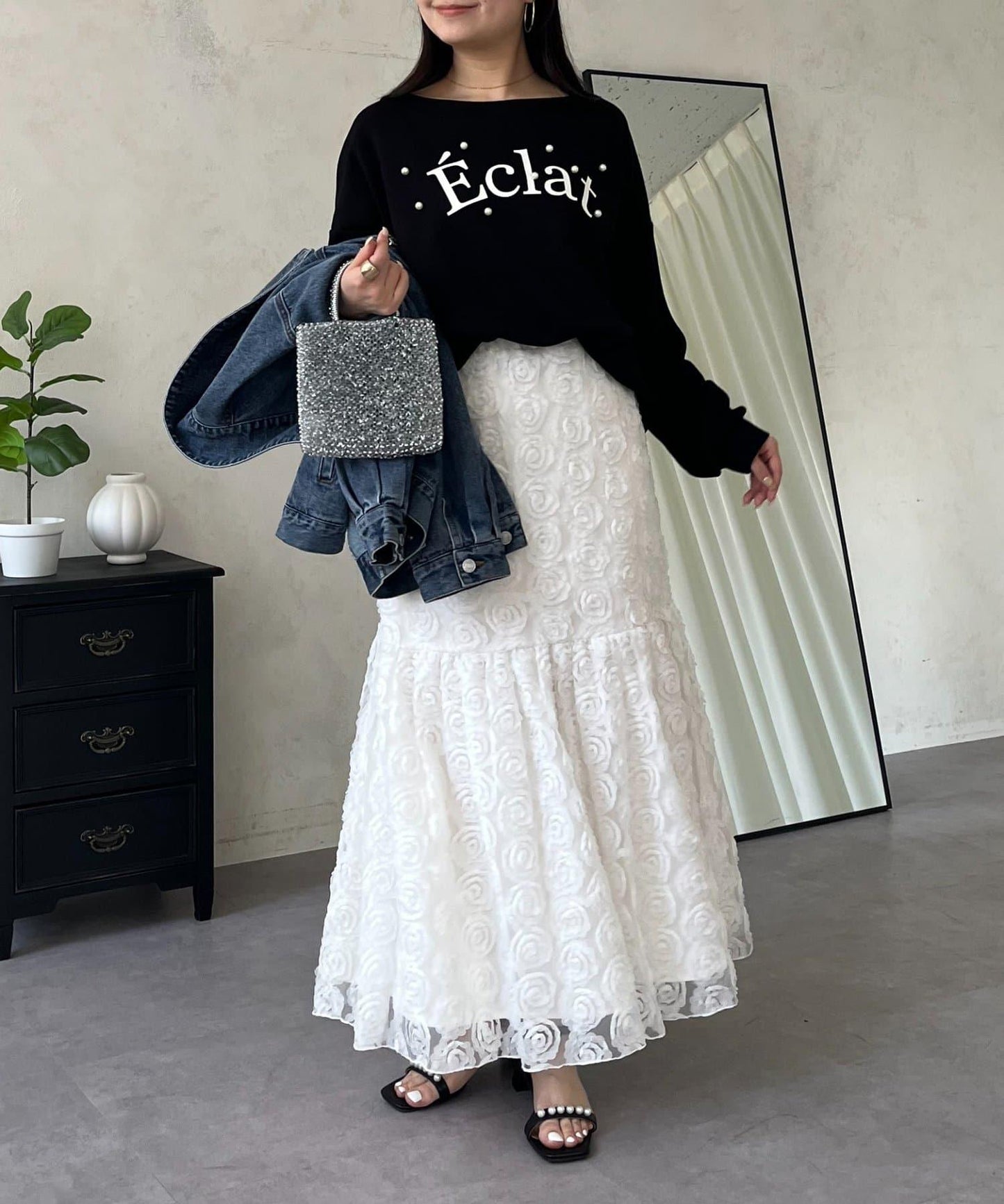 立體花層疊半身裙