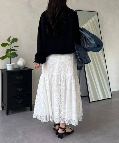 立體花層疊半身裙