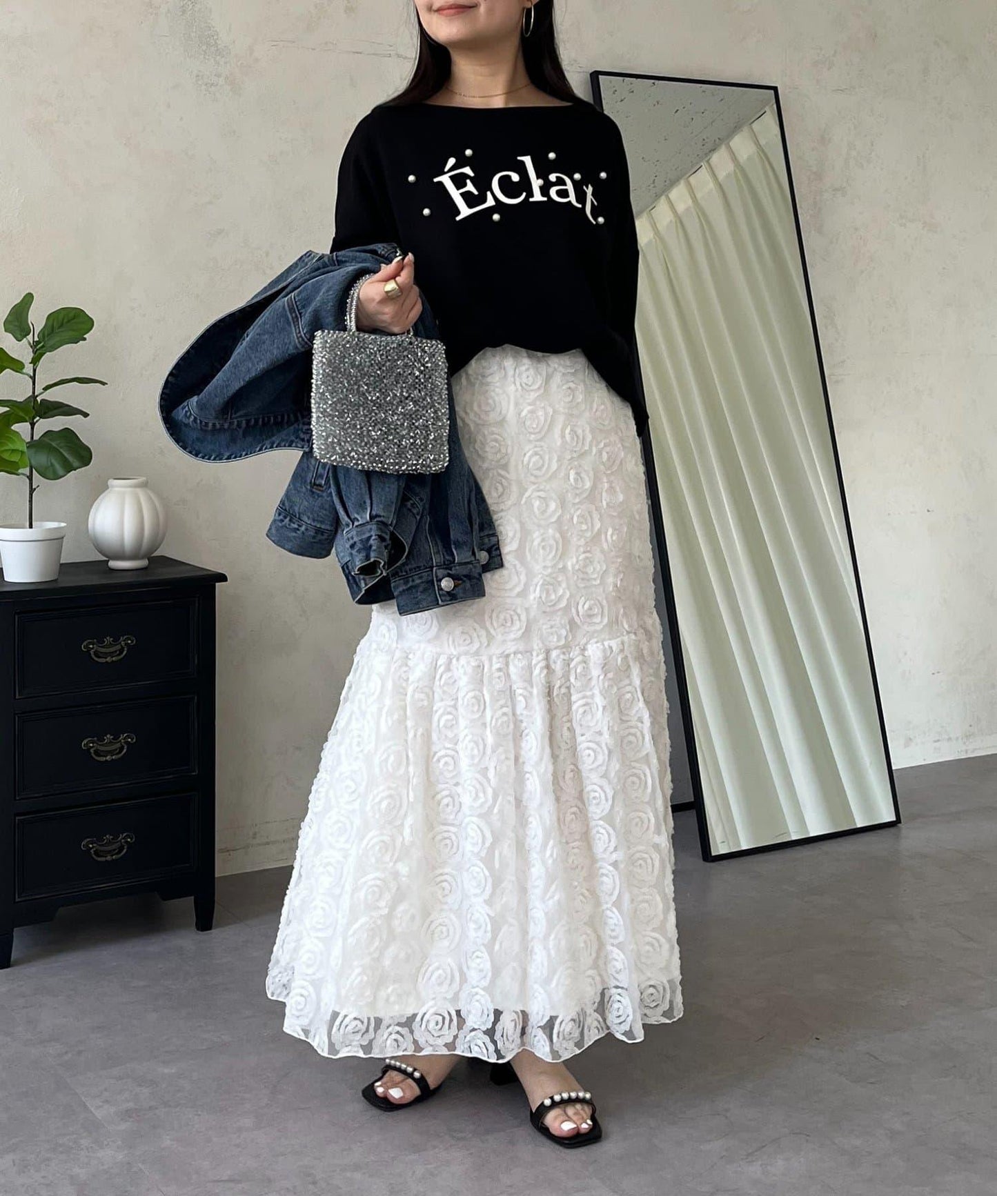 立體花層疊半身裙