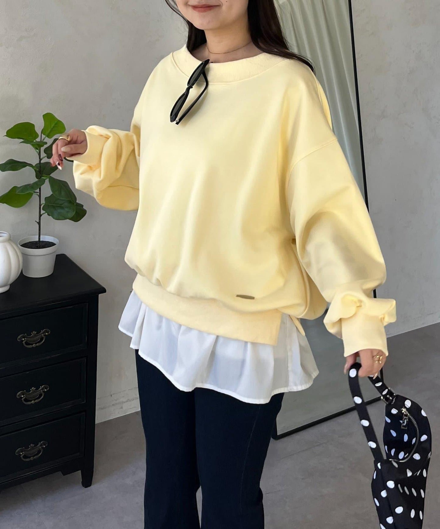 船領 下襬金屬裝飾 衛衣