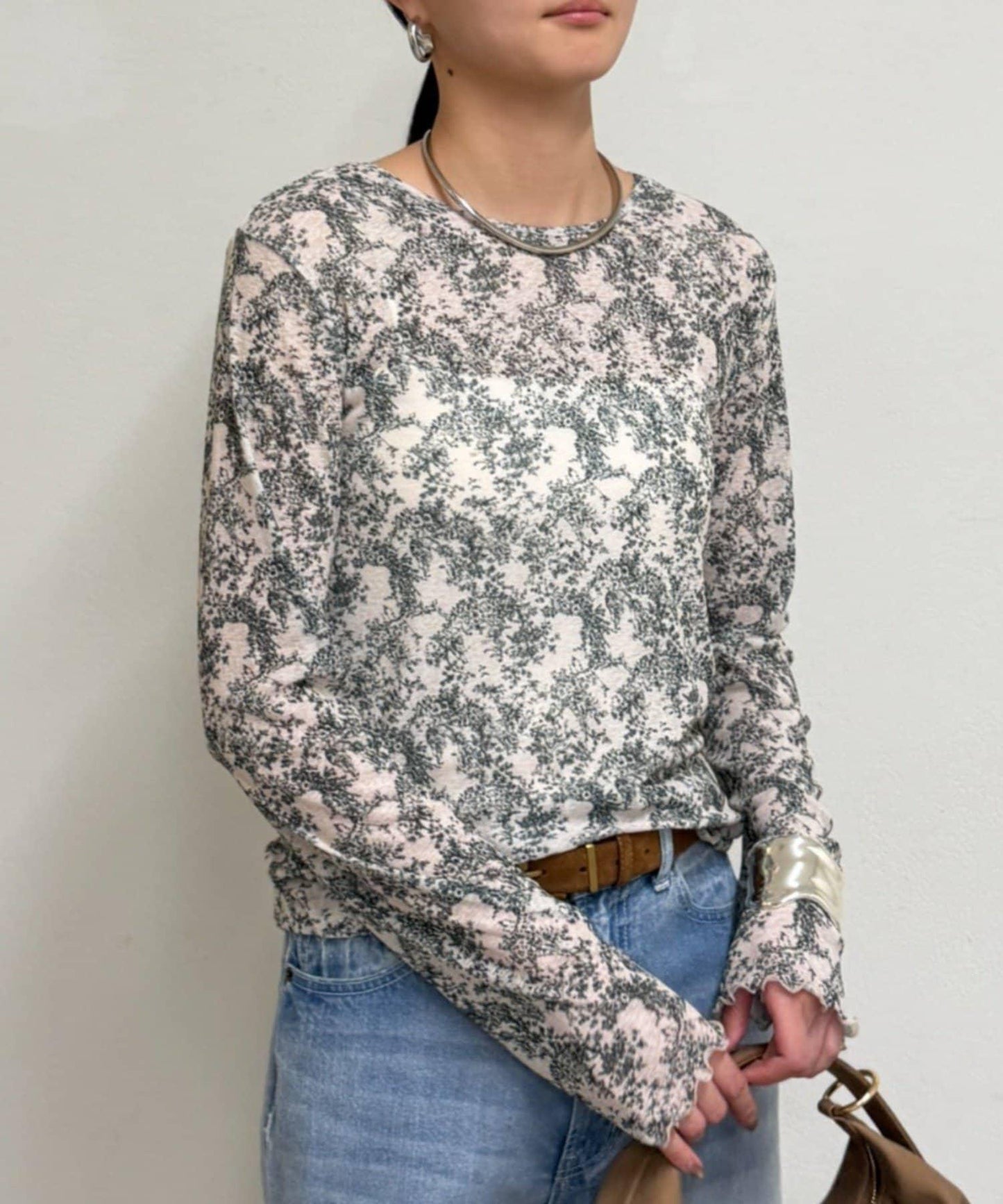 薄紗印花上衣