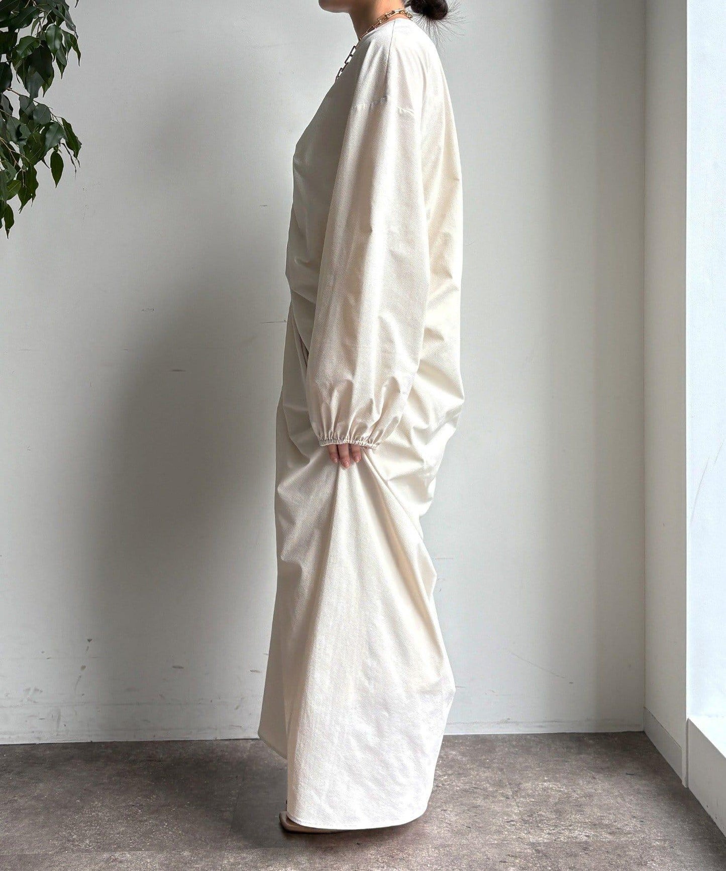 DouDou 抽褶抽繩連衣裙