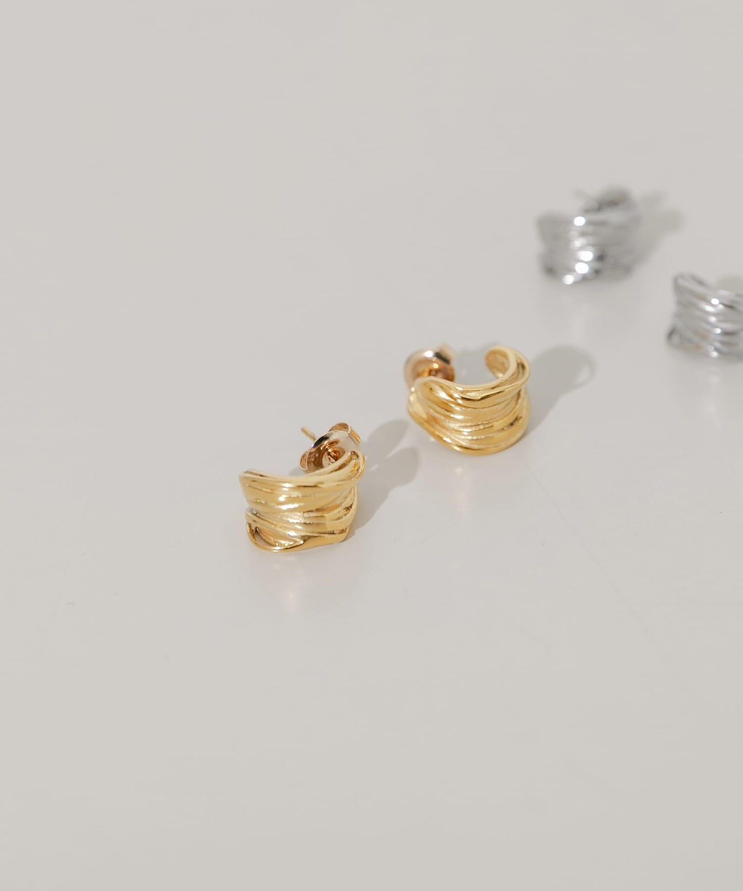 不鏽鋼波浪金屬耳釘