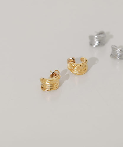不鏽鋼波浪金屬耳釘