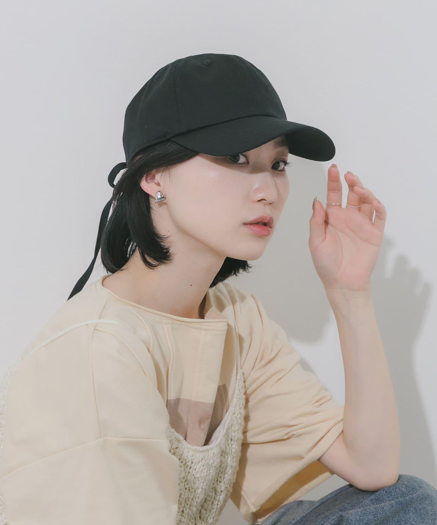 後蝴蝶結設計棒球帽