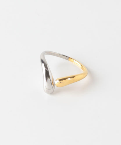 雙色V造型不鏽鋼戒指