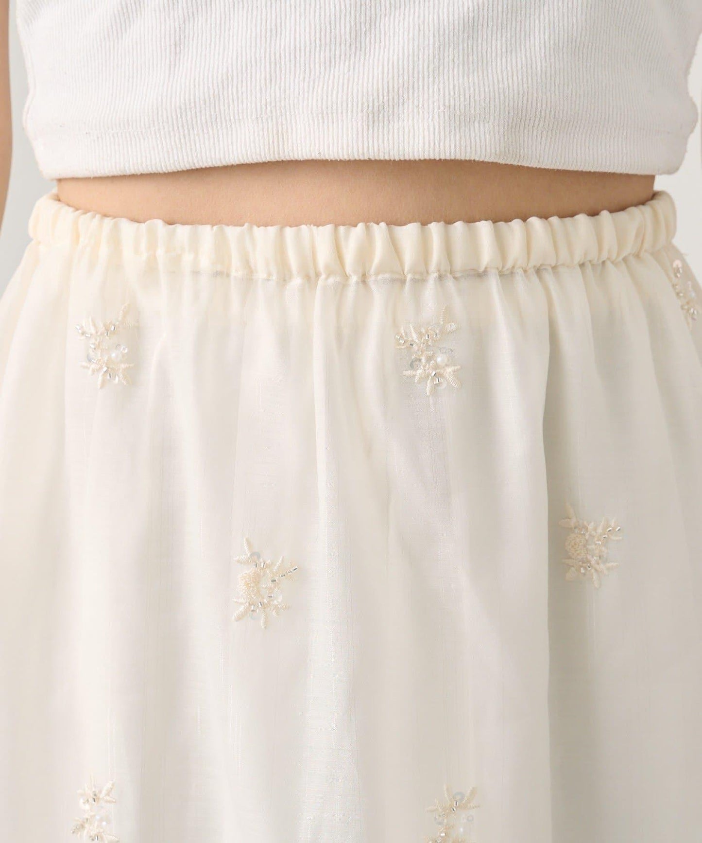 mystic 花卉珠飾半身裙