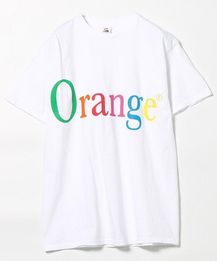 NOT APPLE 字母印花 T-shirt Orange 短袖T恤