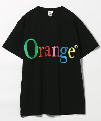 NOT APPLE 字母印花 T-shirt Orange 短袖T恤