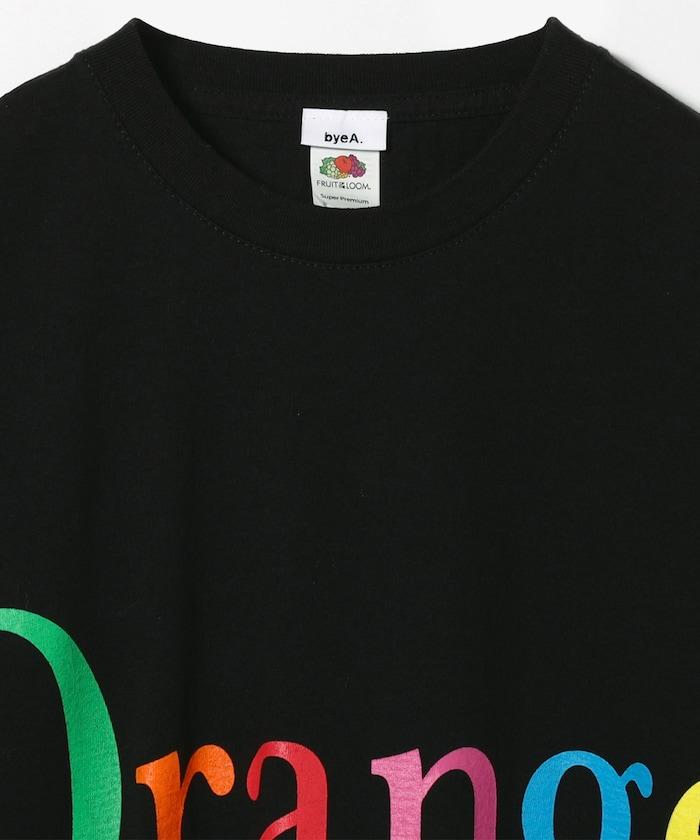 NOT APPLE 字母印花 T-shirt Orange 短袖T恤