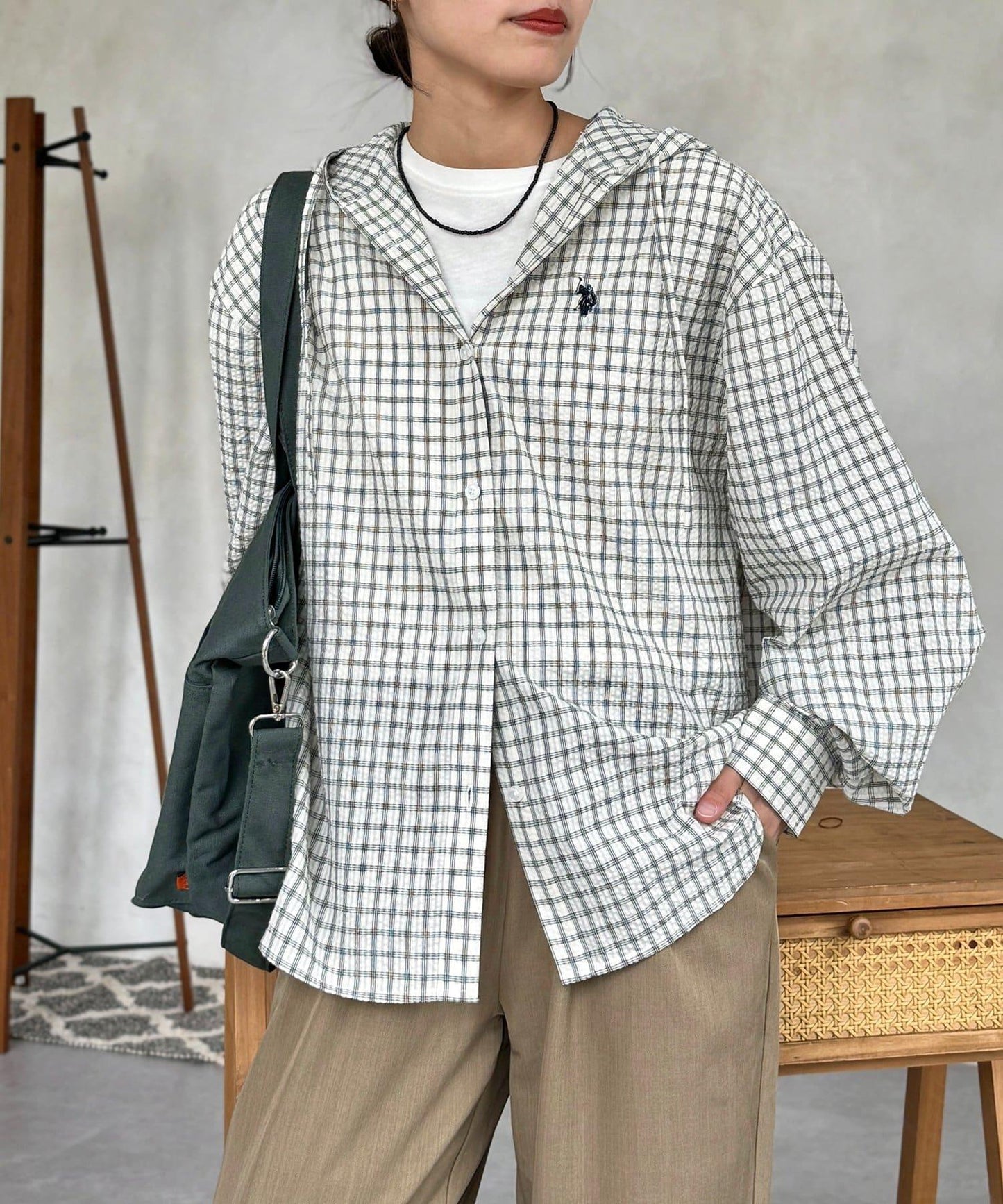 U.S. POLO ASSN. 泡泡紗連帽襯衫