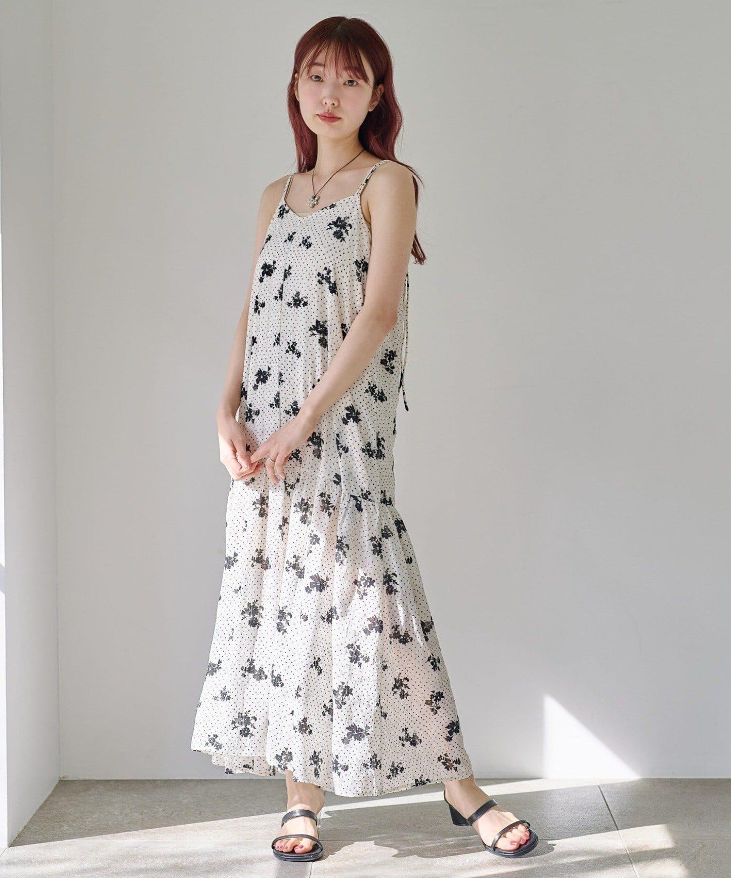 小個子尺碼 波點花卉 吊帶連衣裙