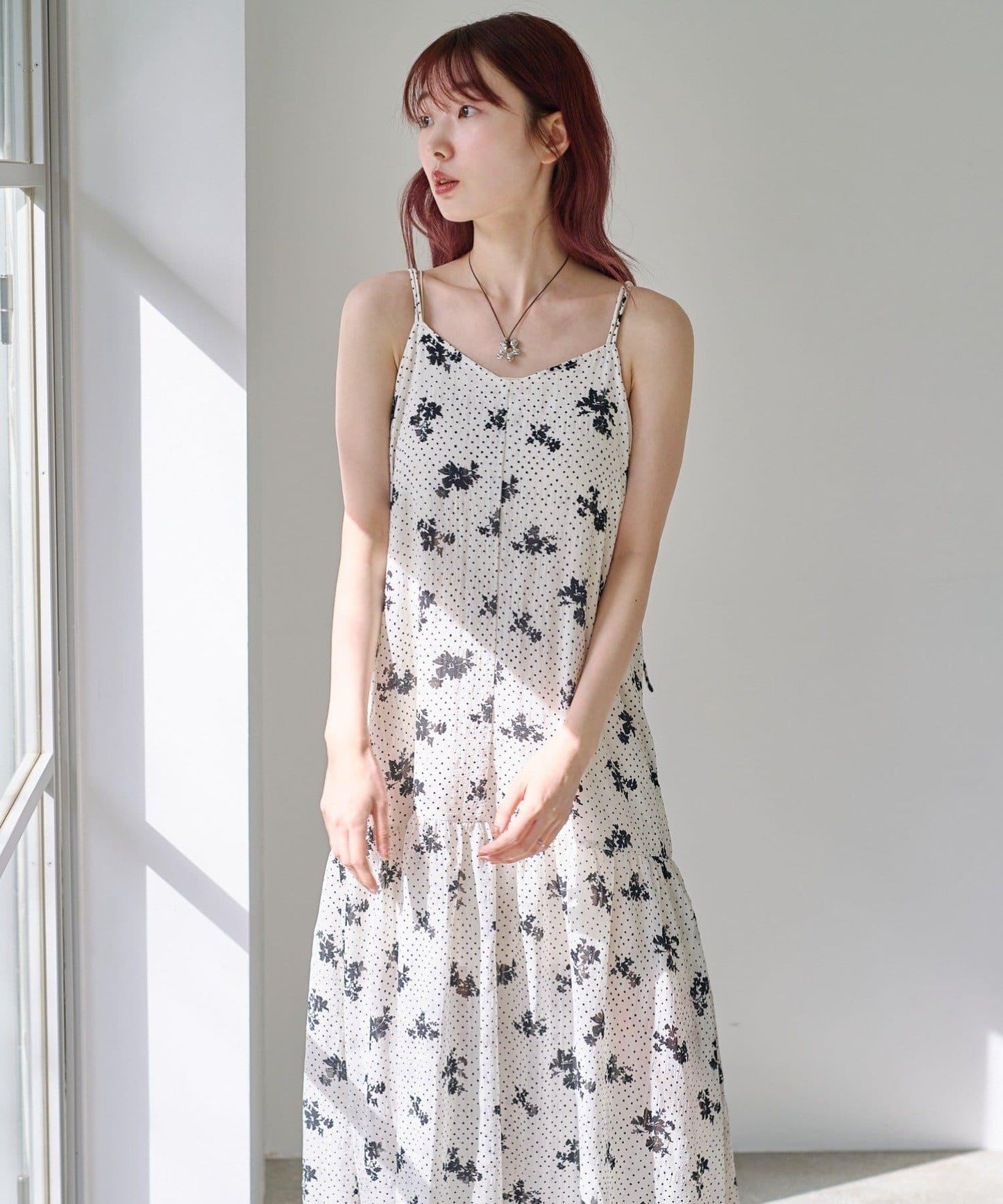 小個子尺碼 波點花卉 吊帶連衣裙