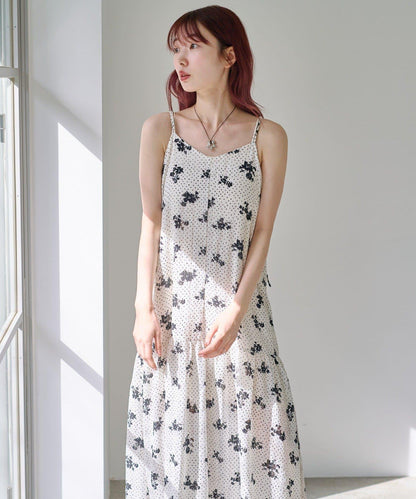 小個子尺碼 波點花卉 吊帶連衣裙