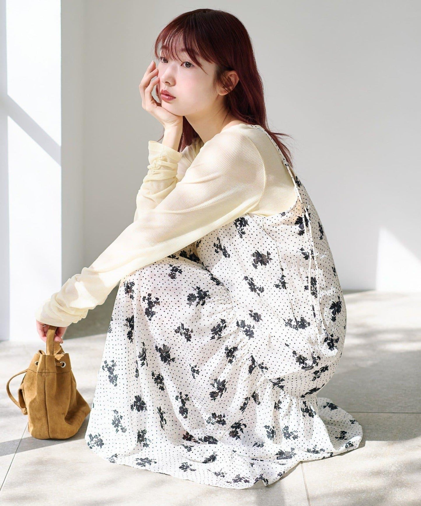 小個子尺碼 波點花卉 吊帶連衣裙