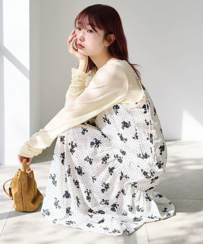 小個子尺碼 波點花卉 吊帶連衣裙