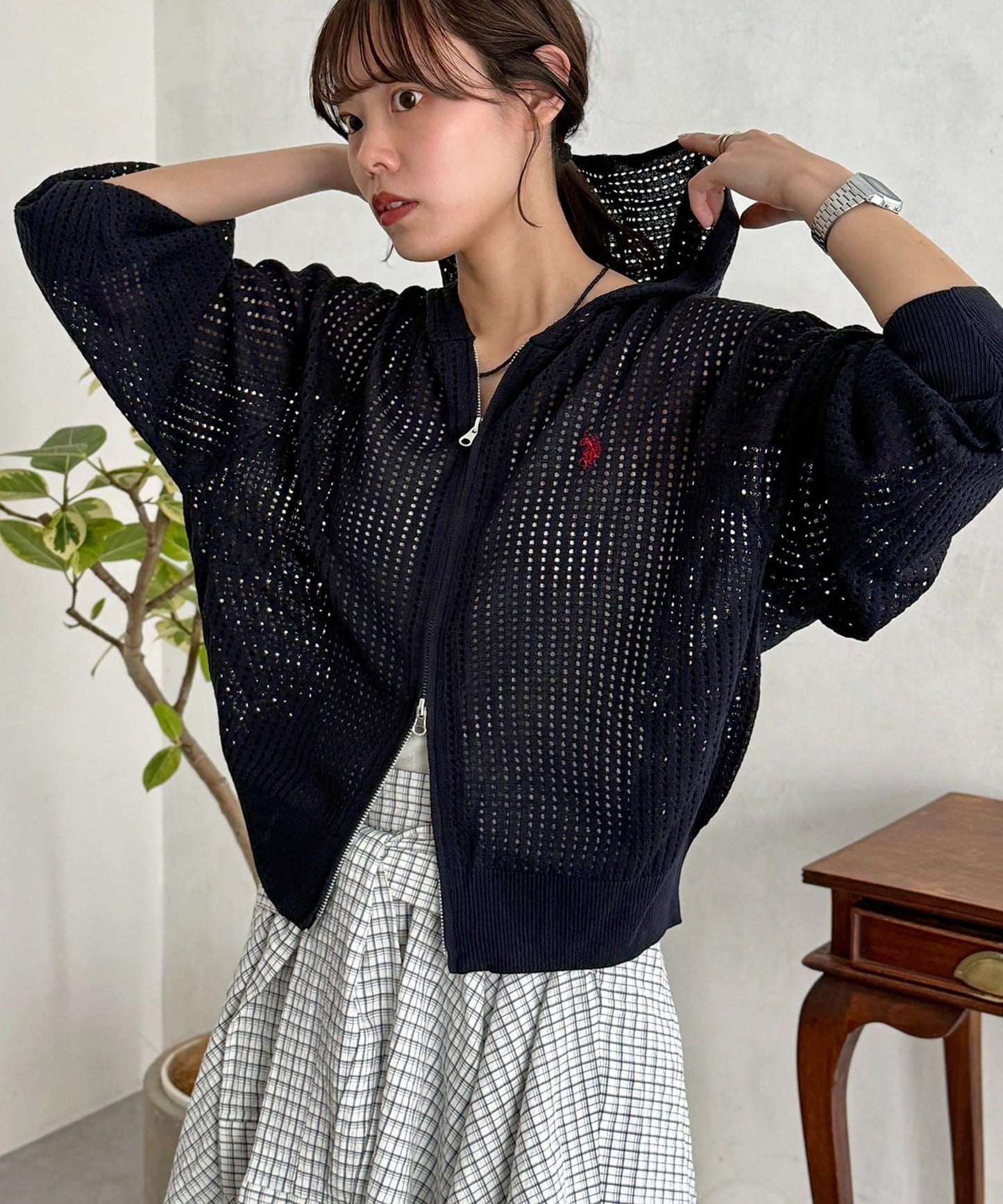 U.S. POLO ASSN. 網眼拉鍊連帽外套