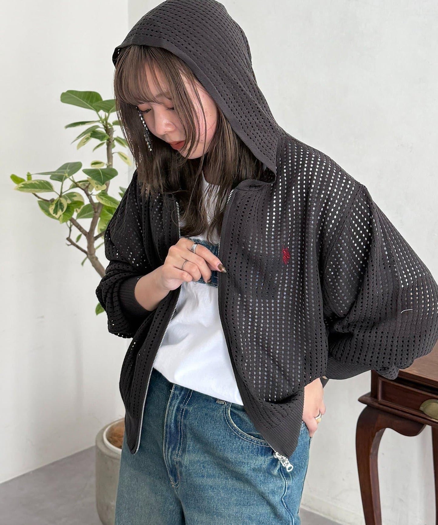 U.S. POLO ASSN. 網眼拉鍊連帽外套
