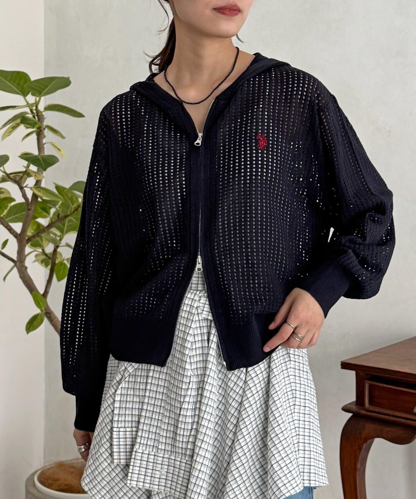 U.S. POLO ASSN. 網眼拉鍊連帽外套
