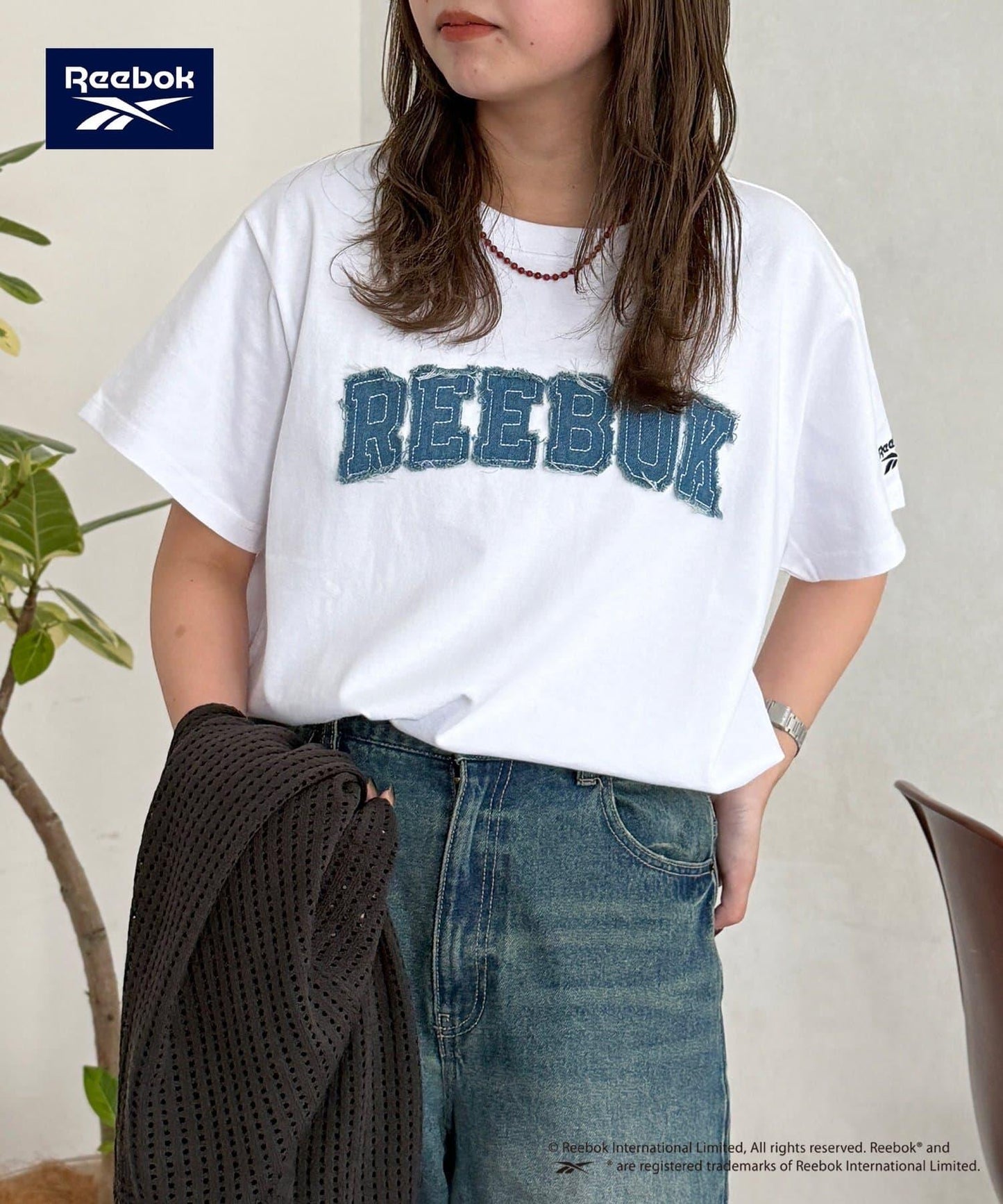 Reebok 牛仔貼布 T恤