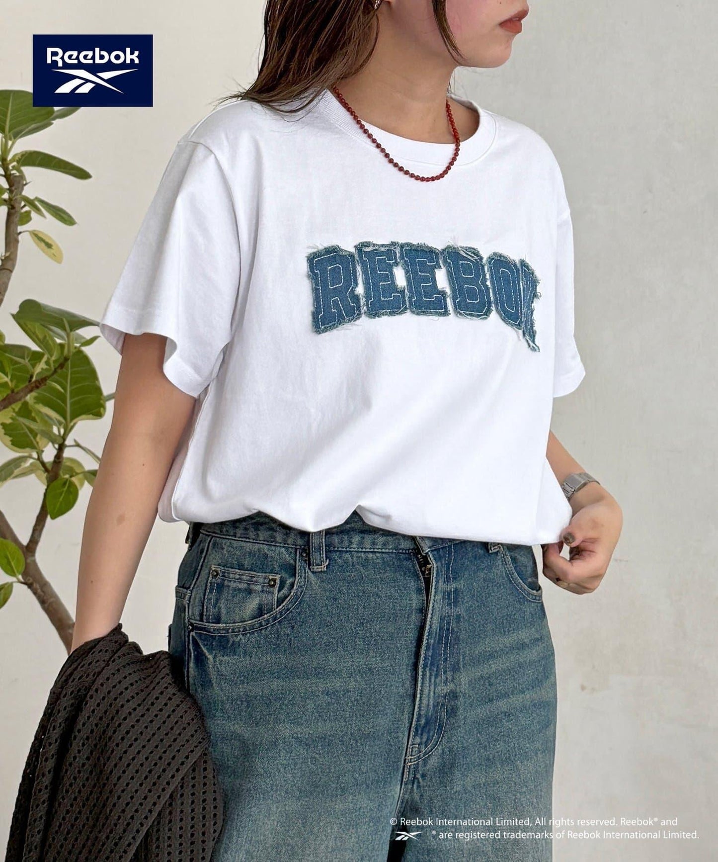 Reebok 牛仔貼布 T恤